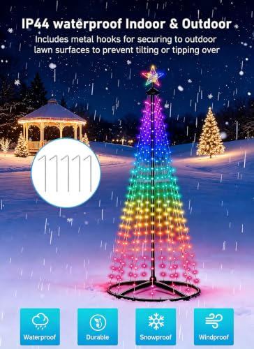 oneup 6FT Christmas Cone Tree Light,Smart RGB Light with App & Remote - image 4