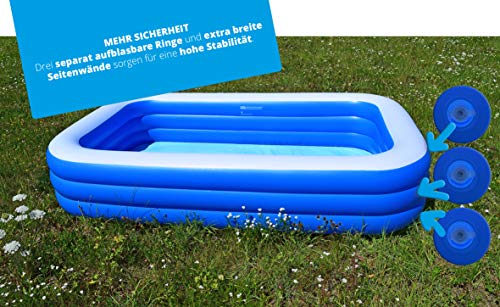 SportFit 600-28 XXL Familienpool Pool Riesenpool Kinder Aufstellpool - Planschbecken - Family Pool - 305x180x56 cm – Bild 5