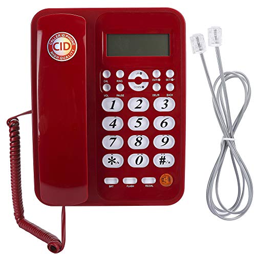 Teléfono alámbrico con pantalla LCD y volumen ajustable miniatura 7