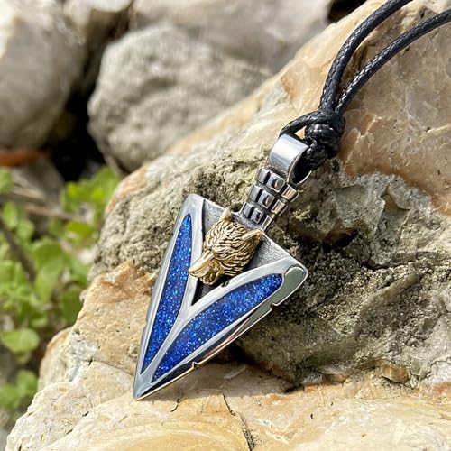 Magic Human Wolf Arrowhead Necklace - Gold Tone Wolf Protection Necklace - Stainless Steel Jewelry - Spearhead Protection Amulet - Cool Necklaces for Men and Women - Wolf Tooth Pendant4