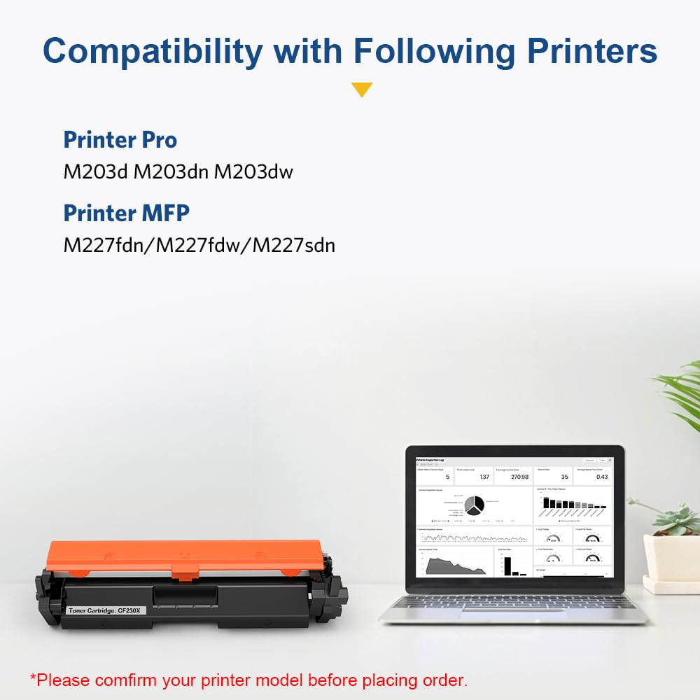 30X CF230X Cartouche de Toner Compatible pour HP 30X CF230X pour HP Laserdruckern LaserJet M203d M203dn M203dw, MFP Pro M227fdn M227fdw - 3