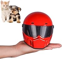 Vista 4 de Casco de motocicleta para mascotas, casco de motocicleta de cara completa, para exteriores, para gato, perro, perrito, cachorro, gatito, casco