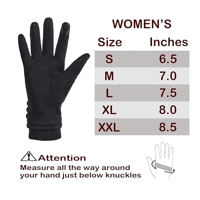 Image of Tomorrow Winter Gloves for Women, Cold Weather Suede Gloves, Touchscreen Gloves for Women, Gloves for Cold Weather and Outdoor Activities,Plush lined gloves, Thermal winter gloves
