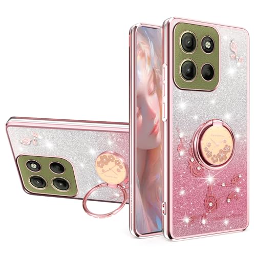 Coque silicone Moto G Stylus 5G 2025 transparente fleurie rose YSH