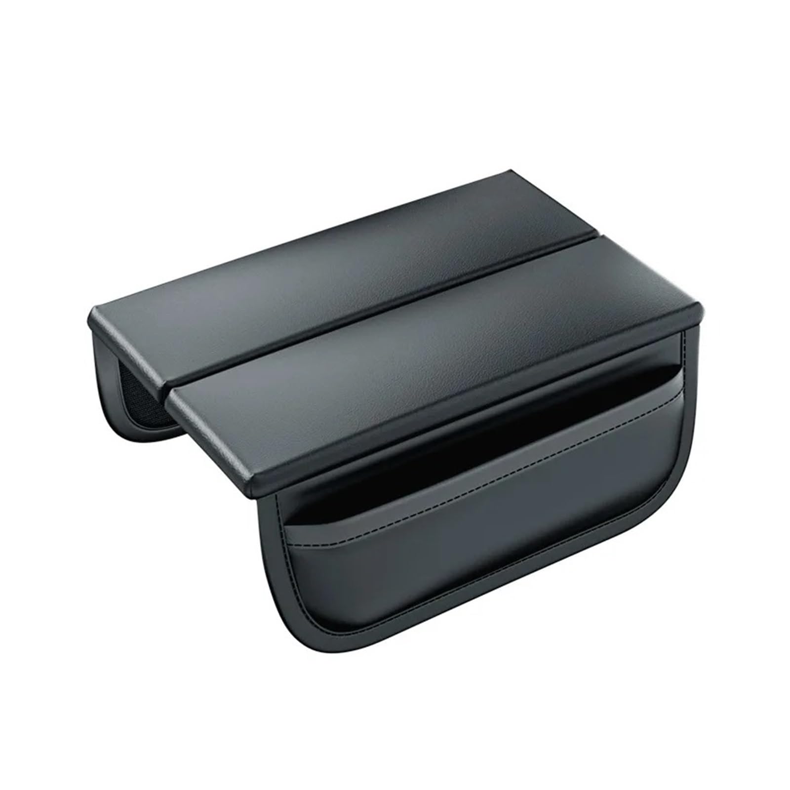 UMDJJU Symmetrical Double-Lids Armrest Box Soft Memory Heightening Elbow Support Pad With Side Storage Pocket Organizer Car Centre Console Armrest Box(Black)