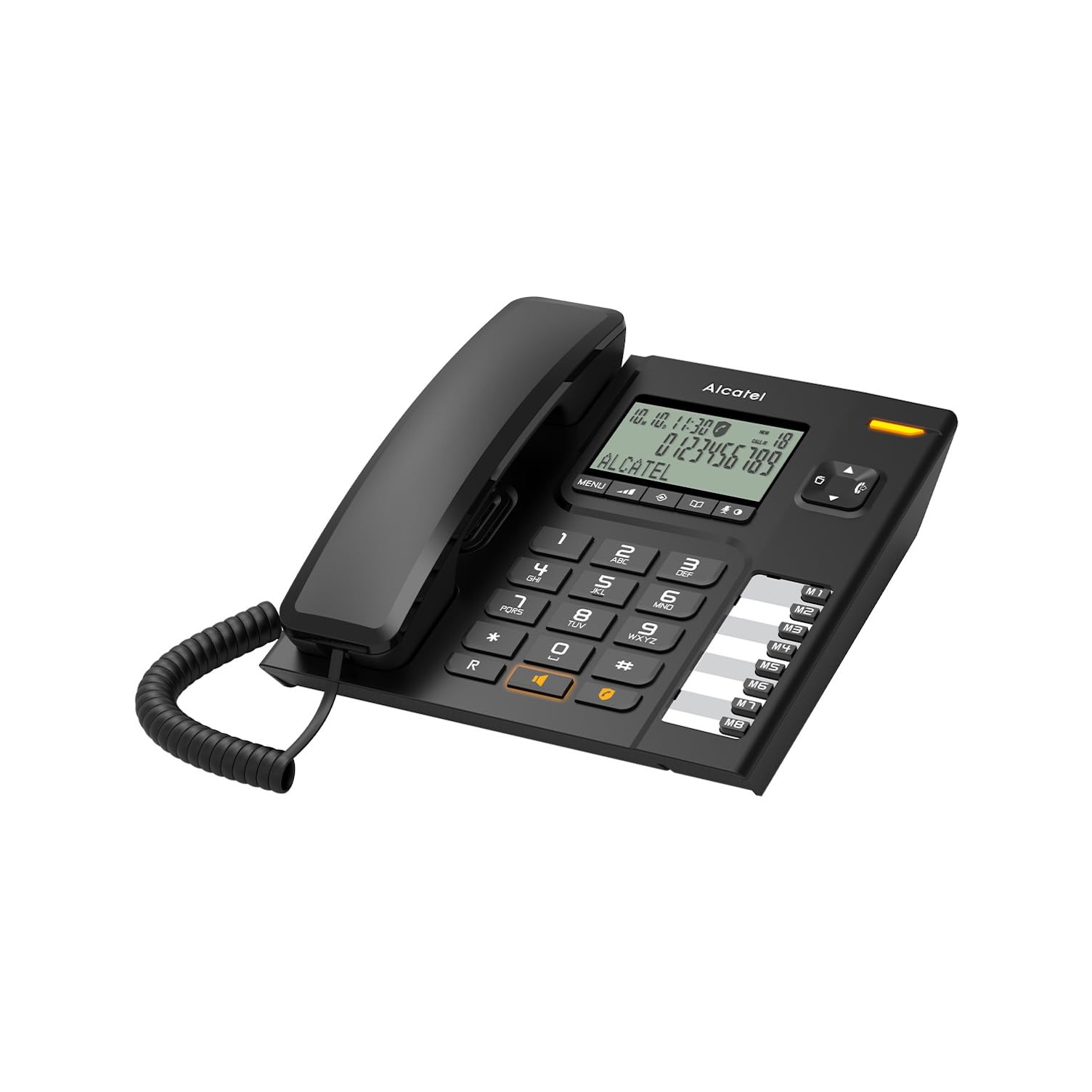 ALCATEL T78 Téléphone Fixe Filaire Grand Écran Alphanumérique Mains Libres Blocage d'Appel Noir