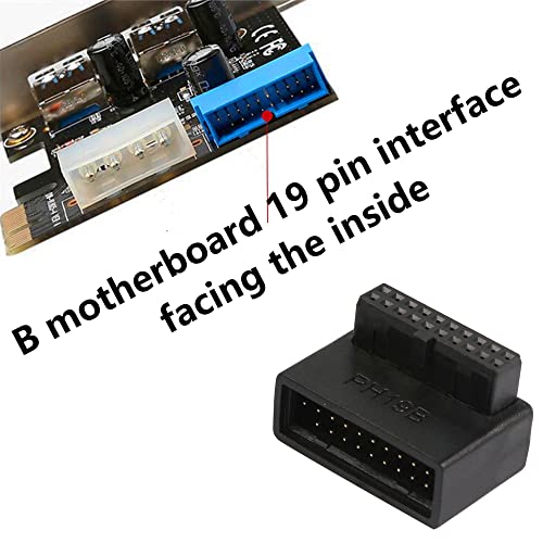 Shanfeilu Usb 3.0 90 Degree Motherboard Adapter 19 Pin/20 Pin Male To Female Extension Adapter L Turn Right Angle Socket For Desktop Motherboard thumb #3