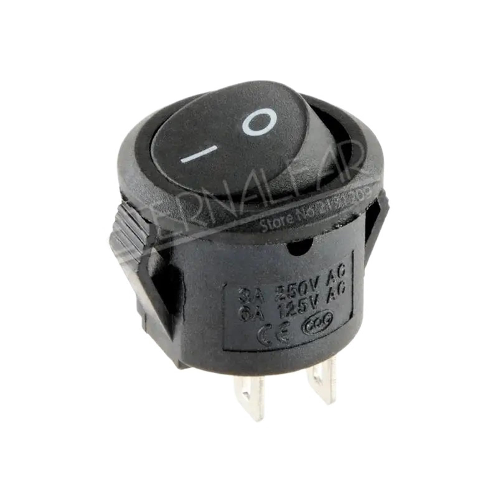 KCD11 3A 250V AC 6A 125V AC EIN-AUS-Öffnung 15MM Vollrund Rot Schwarz Weiß 2 Fuß 3 2 Datei Schiffstyp Kleiner runder Schalter