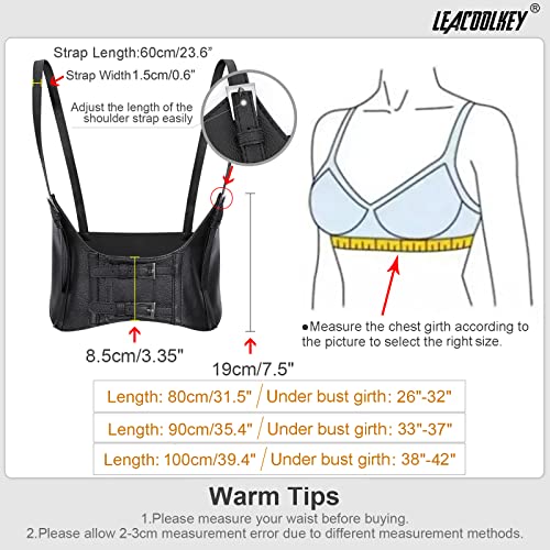 LEACOOLKEY Women Fashion Body Waist Belt Steampunk Underbust Corset Belt for Dress4