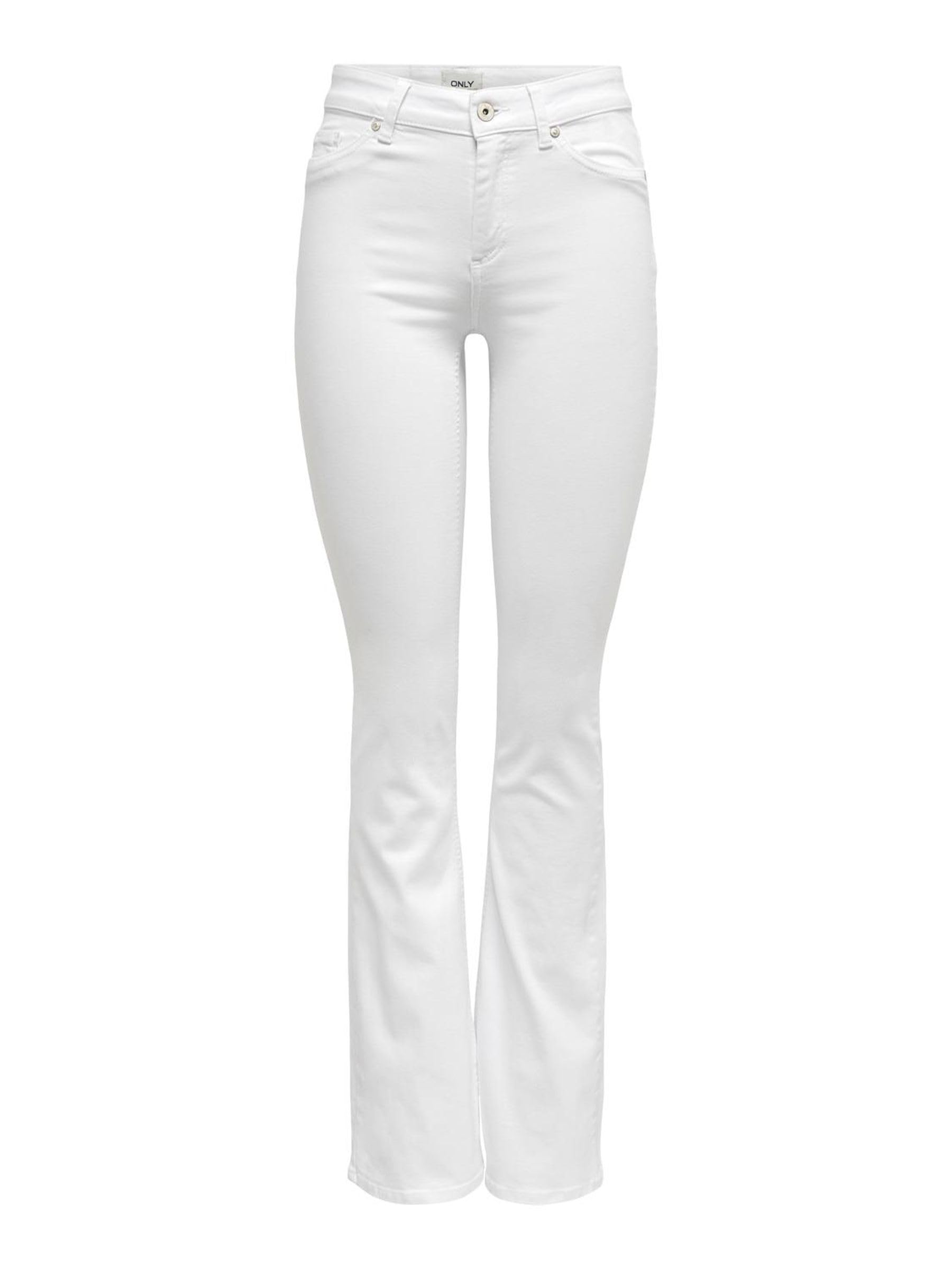 ONLY Womens Onlblush Mid Flared DNM Rea0730 Noos Jeans, White, M / 34L UK