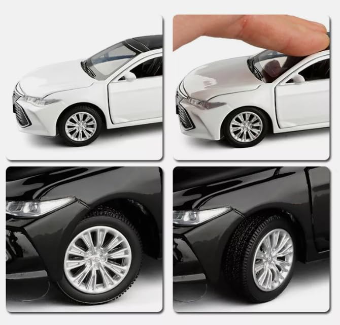 Image of Invite Toy Car 1:24 Toyota Avalon Metal Alloy Diecast Car Model Miniature Model with Sound Light Model Boys Toys for Children's【 White-Color 】