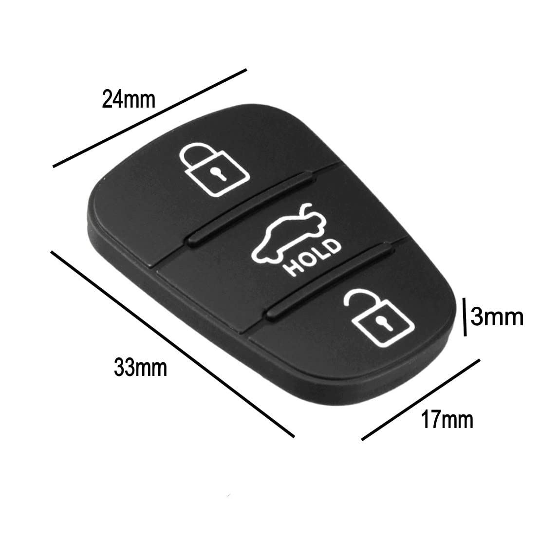 3 pulsante K contenore portachiavi per telecomando RF Solutions, ENCL-K3 | RS