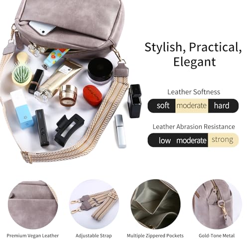 Image of Lasaviin Crossbody Bags for Women, Fashion Large Size Vegan Leather Purse Shoulder Handbag with Adjustable Wide Strap