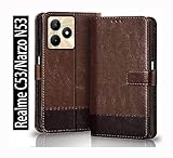 Rk Seller Back Flip Cover for Realme C53| Premium Leather Quality and Good Finishing| Stylish Pocket |Card Slot and Megnetic Stand |Realme C53,Narzo N53-(Brown)-9