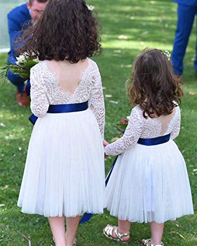 Image of Topmaker Flower Girl Dress for Toddler Baby Girls,Lace Tulle Dress for Wedding,Birthday Party,Photoshoot,Special Occasion
