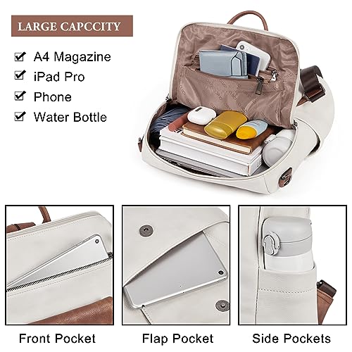 Image of CLUCI Leather Backpack Purse for Women, Large Fashion Convertible Anti-theft, Travel Backpack Purses