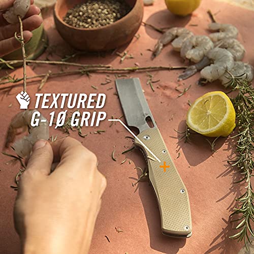 Gerber Gear Cutelo de faca de bolso dobrável Flatiron 30-001495N, lâmina de 9,5 cm, bronze deserto