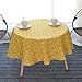 ONECHANCE Nappe de Coton en Nappe Ronde pour intérieur et extérieur Table Floral Dîner Couverture de Table pour Cuisine Dinning décoration de Table Color Jaune Size 110cm Rond