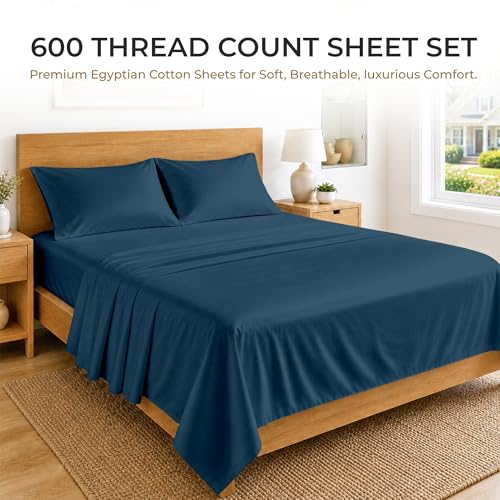 Image of SGI bedding RV Short Queen Sheet Set 60x75, 600 TC Egyptian Cotton, 4 Piece Luxury Hotel Collection, Ultra Soft & Breathable, Fits RV Mattress Camper & Trailer, 15 Inch Pocket, Teal