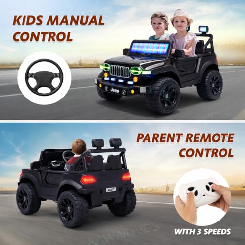 Image of Kawaii Kids 12V 4x4 Battery Operated Ride-On SUV for Kids with Parent Remote Control, Bluetooth, LED Lights, Corrosion-Resistant Paint, Big Size Electric Car for Boys & Girls Age 2-8 Years