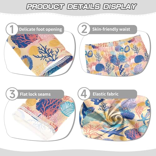 KLL Sea Ocean Animals Corals Seaweeds Shells Sand Little Girls Legging Fashion Full Length Dance Pants Exercise3