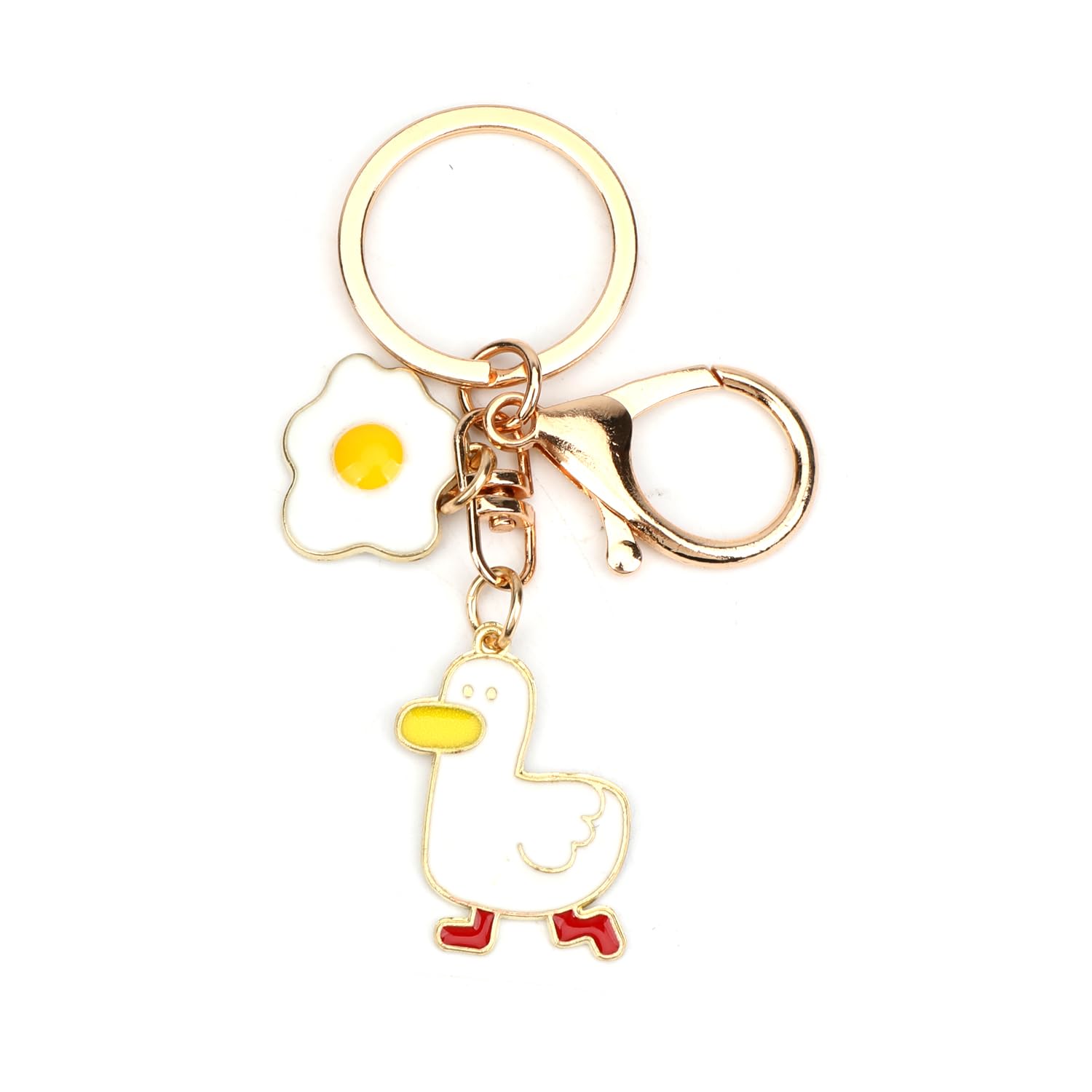 Enten Schlüsselanhänger mit Ei Anhänger, Taschenanhänger Mädchen, Cartoon Schlüsselanhänger, Geschenk für Freund, Familie, Kollegen