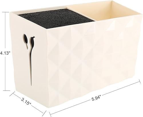 Miniatura 2 de Caja profesional de tijeras de salón para estilista Tijeras Rack Titular Caso. Peines de peluquería Clips Caja de almacenamiento (blanco)