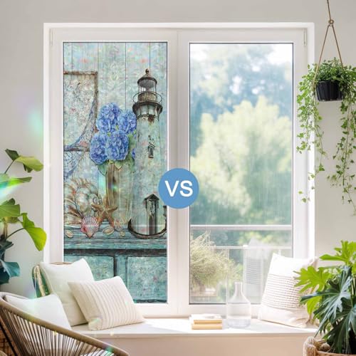 Película decorativa para ventana 19.6"x39.3" efecto vitral miniatura 5