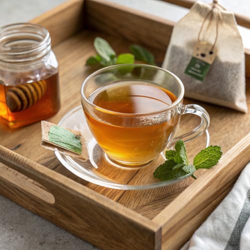 Image of FGO Organic Spearmint Leaf Herbal Tea, 40 Count, Eco-Conscious Tea Bags, Caffeine Free, (Pack of 1)