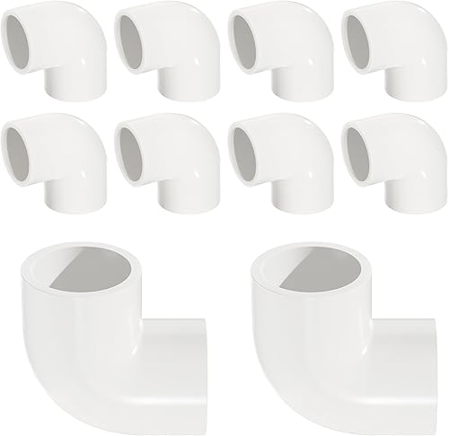 10 piezas de accesorios de tubería de codo de 90 grados (enchufe x zócalo), accesorios de tubería de ángulo recto de 2 vías resistentes para