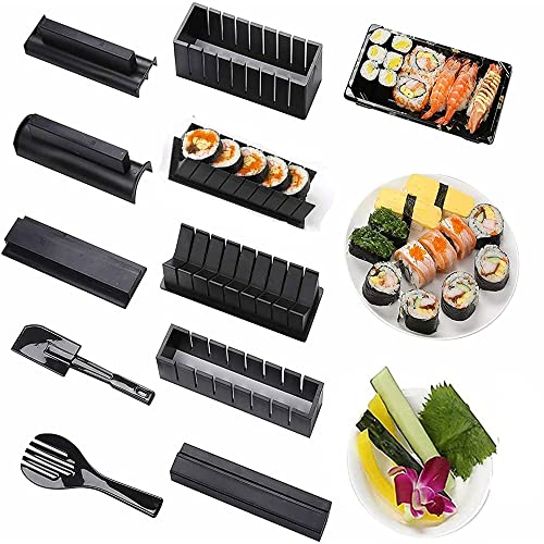 Sushi Machen, 10 Stück DIY Sushi Set, Professionelles Diy Sushi Maker, Home Sushi Maker Kit, DIY Sushi Maker Kit Rolle, für Einsteiger Easy Sushi Maker auch als Geschenk Cover