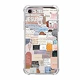 malegaon Christian Bible Verse Case for iPhone 7/8/SE,Jesus Quote Collage,Soft TPU Full Cover Case for iPhone 7/8/SE