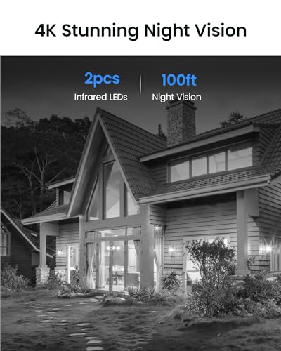 Image of ZOSI C220 8CH 4K PoE Security Camera System, 4 x 8MP Audio Camera, 2TB HDD