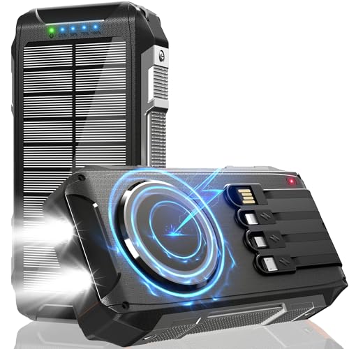 Power bank wireless - Caricatore magnetico portatile per telefono 26800mA con 4 cavi integrati, batteria di ricarica rapida da 30 W, USB C in/output per tutti