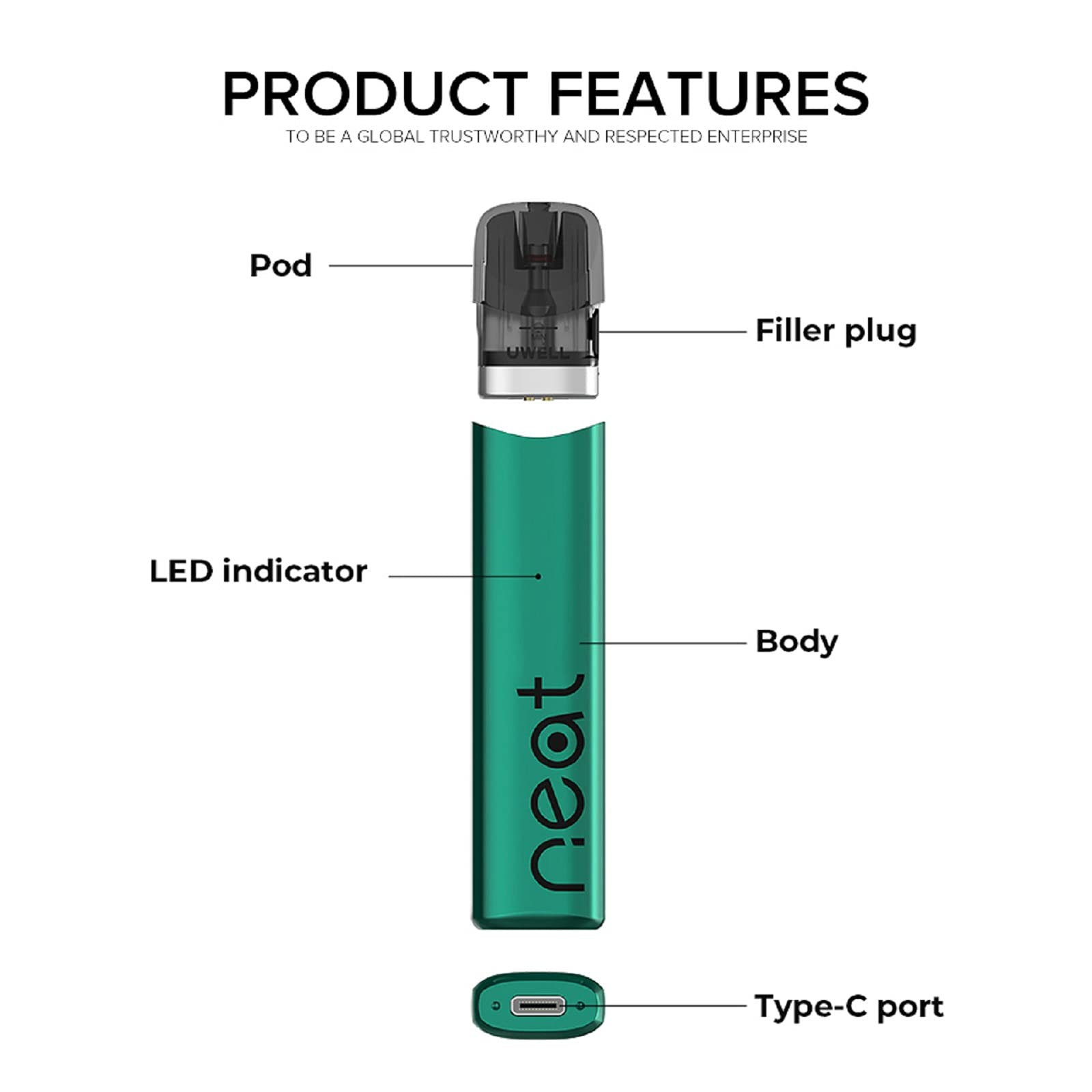 Uwell Yearn Neat 2 E-Cigarette Set - 520 mAh - 12 W - Pod System, Red:  Amazon.de: Electronics & Photo