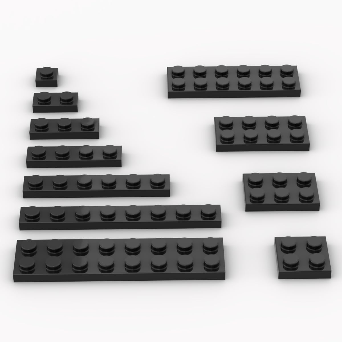 300PCS Black Bulk Plates, Compatible with LEGO, Small Base Plate Accessories, Architecture Building Blocks, Age 6+