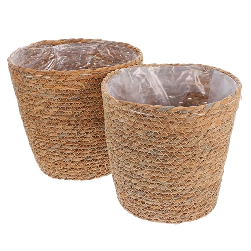 Paniers en jonc de mer tressé multifonctions cache-pots 25cm - 2