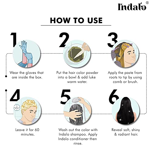 Image of Indalo Natural Hair Color Soft Black | No Ammonia, No Paraben, No PPD, Soft Black Hair Color | Suitable for Men & Women - 100g (Pack of 2)