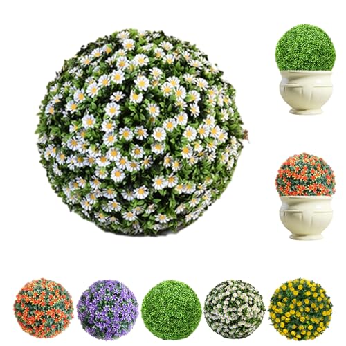 nachili Faux Mum Garden Spheres, Wicker Park Garden Spheres, Artificial Mum Spheres, Faux Fall Mums Sphere for Outdoor Planters (07)