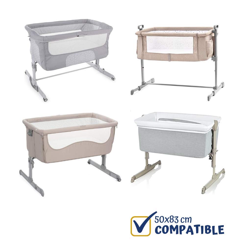 Flyideas Set 2 Lenzuola con Angoli per Next to Me 50x83 cm – 100% Cotone Morbido e Traspirante, Adatte a Culle Co-Sleeping, Cosmos