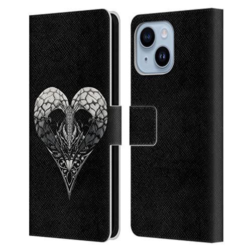 Étui portefeuille iPhone 14 Plus Stanley Morrison Dragon Gothique