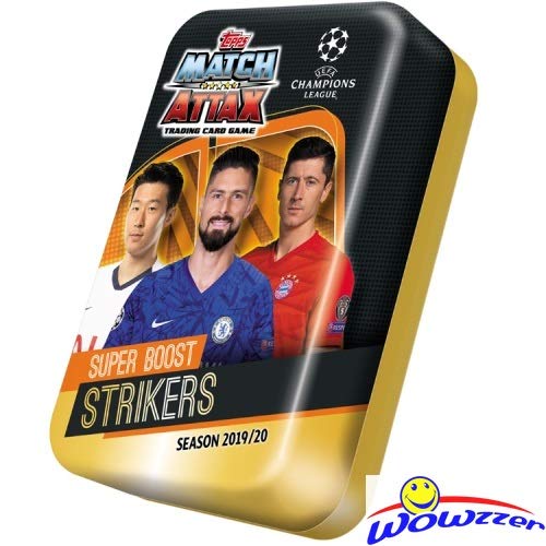 2019/20 Topps Match Attax Champions League Soccer EXCLUSIVE Collectors MEGA TIN with 60 Cards Including Limited Edition Card & 15 Subset Cards! Look for Ronaldo, Messi, Neymar, Kane & More! WOWZZER!