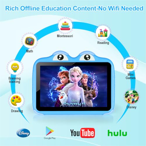 Image of Kids Tablet 10.1 Inches Tablet for Kids, Android 11 64GB Tablets for Kids with Case, Google Play, YouTube, Dual Camera, WiFi, Bluetooth, Apps Pre-Installed, Education, Parent Control (Blue)