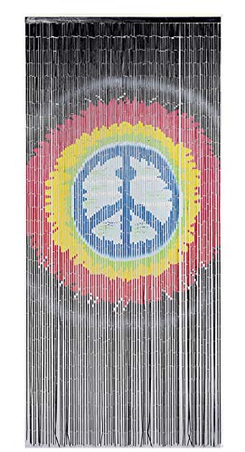 TACHILC Peace Doorway Beads Curtains, Bamboo Beaded Curtains for Doorways, Beaded Curtain 35.5 inches x 78 inches, 90 Strands