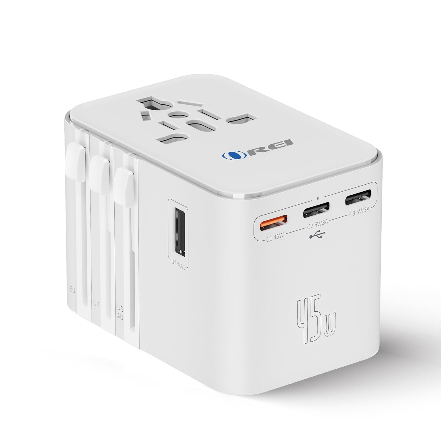 Amazon.com: OREI 45Watt Universal Travel Adapter | 3X USBC 2XUSB A