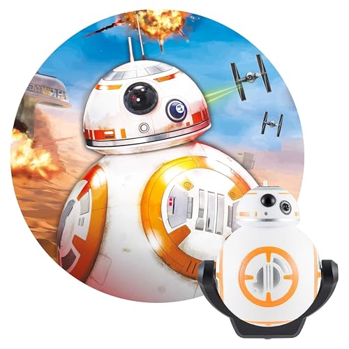 STAR WARS BB-8 LED Night Light, Color Changing, Collector's Edition, Dusk-to-Dawn Sensor, Plug-in, Disney, Galaxy, Ideal for Bedroom, Bathroom, Nursery, Hallway, 43429