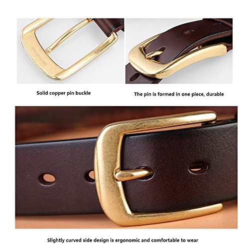 belts,leather belt,Men'sBeltLeatherCowhideBeltPinBuckleYouthBeltCopperBuckleHandWovenRetroCasualBeltJeans3