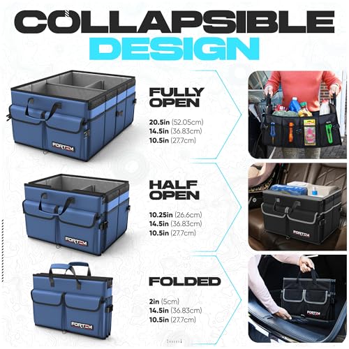 image for FORTEM Car Trunk Organizer, Collapsible Multi Compartment SUV Organize