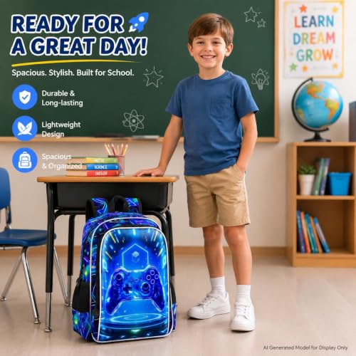 Image of UFNDC 3PCS Boys Backpack,16 inchKids Dinosaur Bookbag with Lunch Box, School Bag for Elementary Toddler