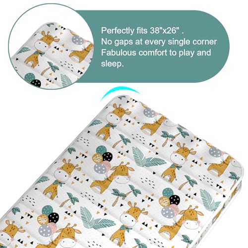 Image of 3 Inch 38 inch Lx26 W Mattress, No Gaps Edge Reinforcement High Density Foam, Odorless and Steady, Certipur-us and Oeko -tex Certified, Giraffe